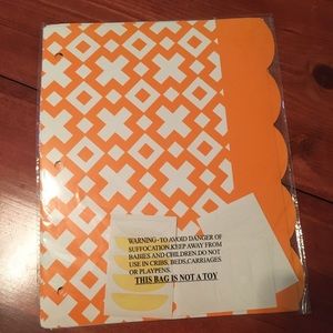 Tab dividers set of 5 orange and white 8.5 x 11”